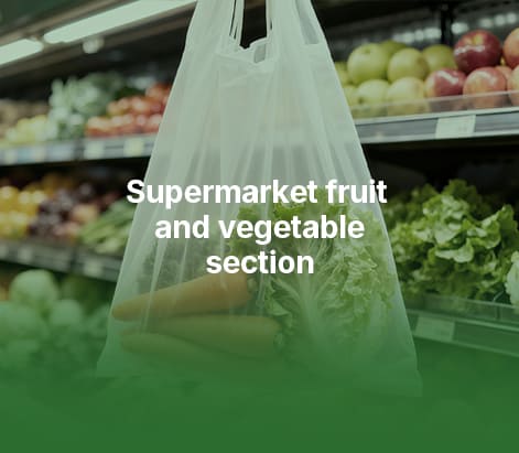Compostable packaging in produce aisle use